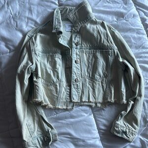 Zara girls light washed denim cropped jacket